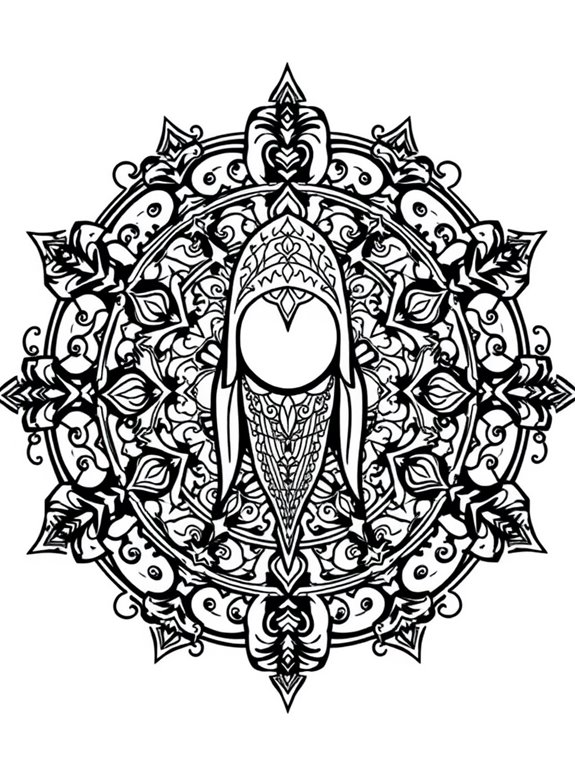 mandala themed among us coloring