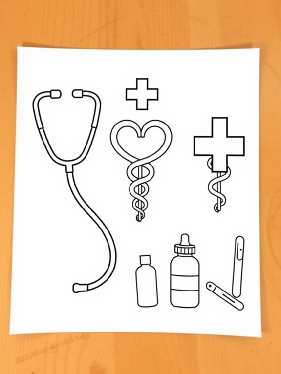 medical symbols coloring page