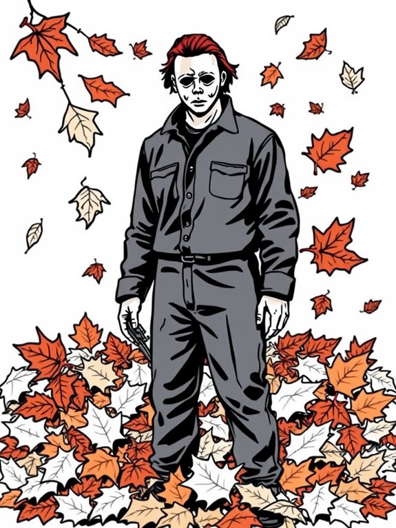 michael myers autumn coloring