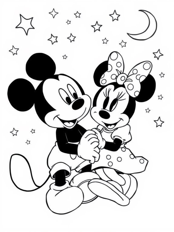 mickey and minnie night sky