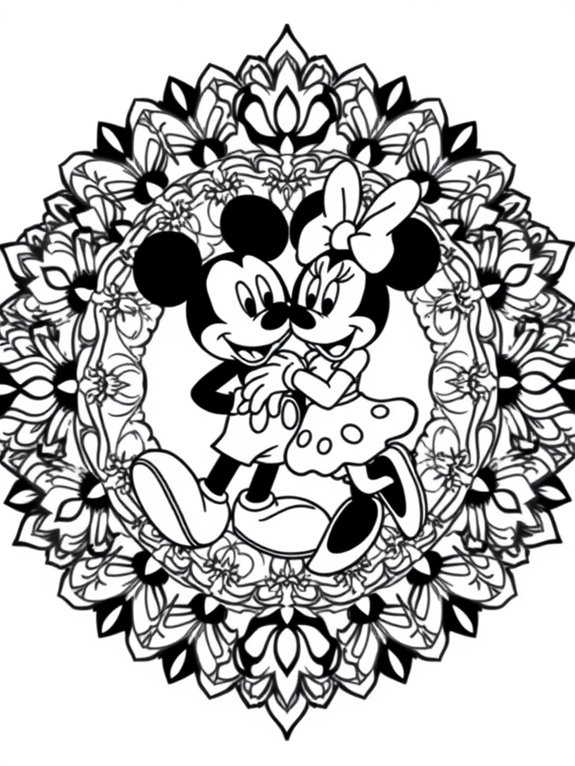 mickey minnie coloring page