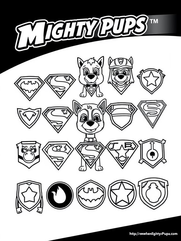 mighty pups superhero coloring page