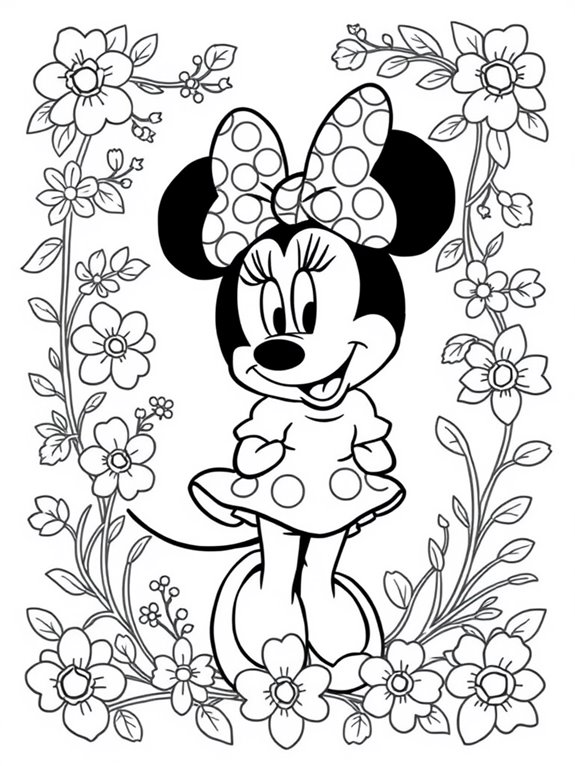 minnie mouse coloring page