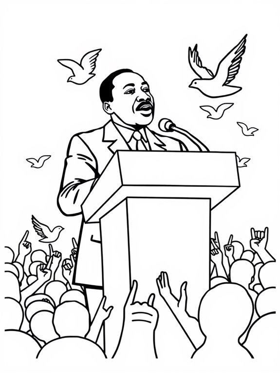 mlk coloring page activity