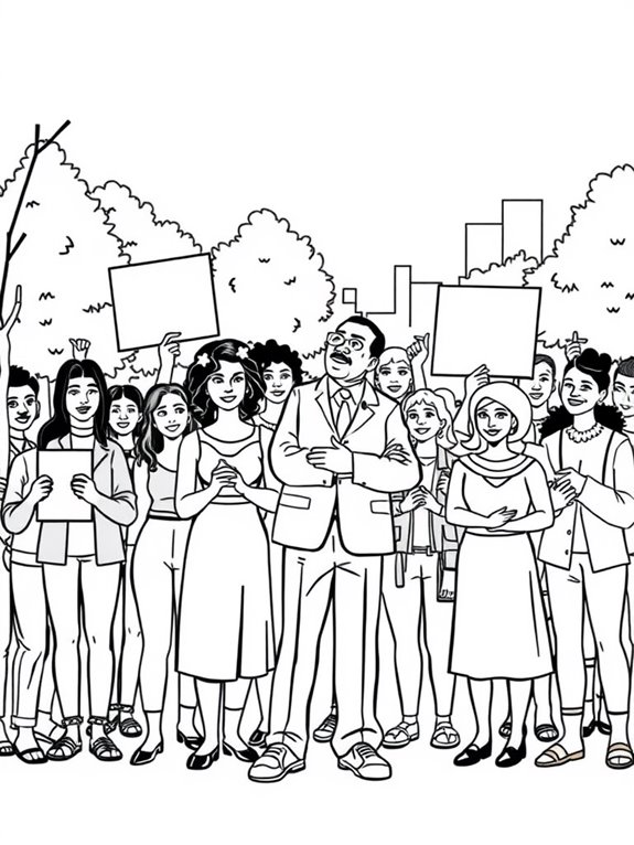 mlk peaceful protest coloring page