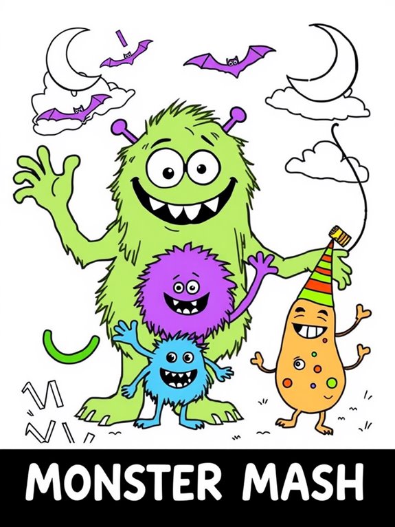 monster mash coloring activity