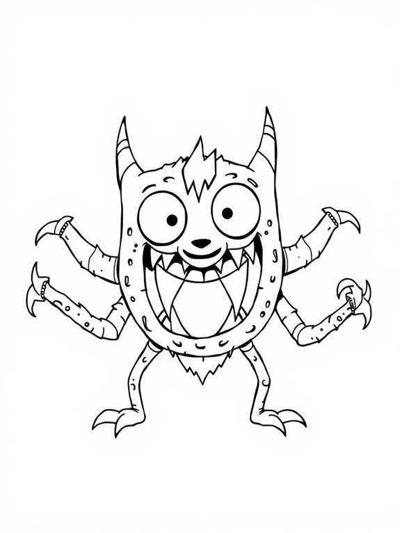 monster themed coloring activity