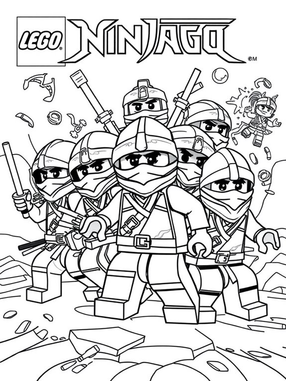 ninjago ninja team coloring page