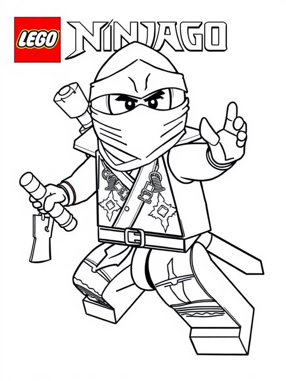ninjago zane coloring activity