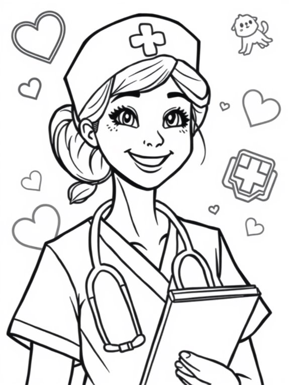 nurse themed coloring activity