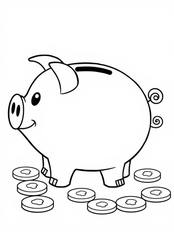 piggy bank coloring activity