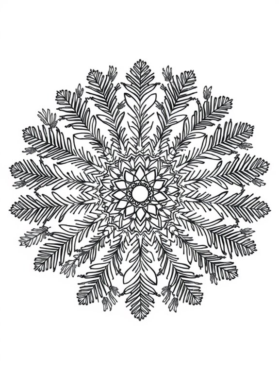 pine tree coloring mandala
