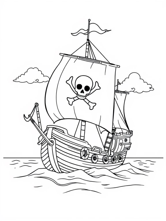 pirate ship coloring activity