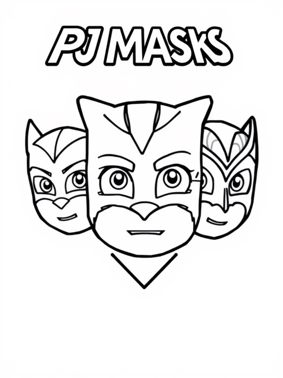 pj masks coloring activity