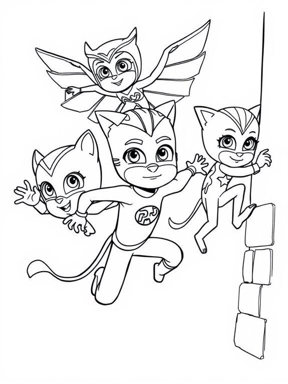 pj masks coloring activity