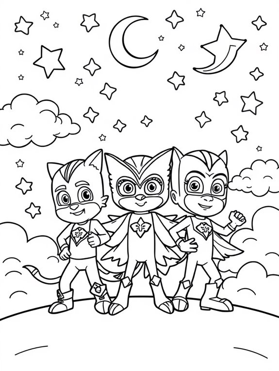 pj masks coloring page