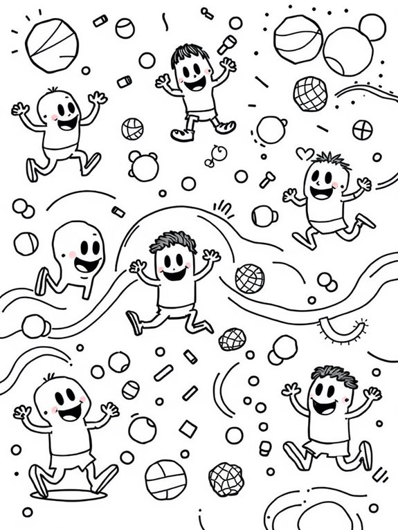 playful stumble guys coloring page