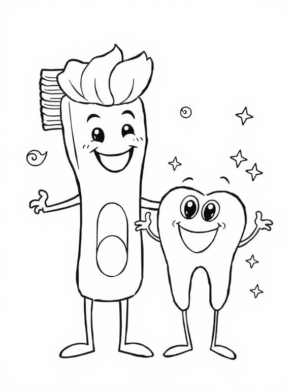 playful toothbrush and teeth