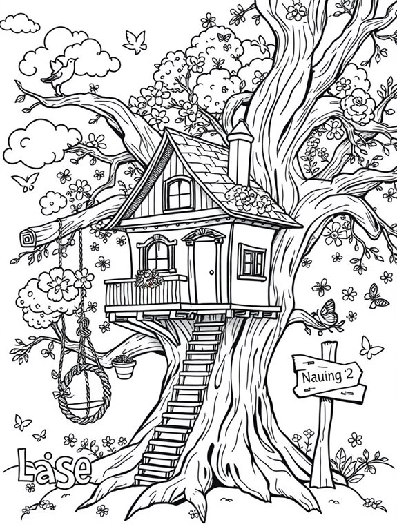 playful treehouse coloring fun
