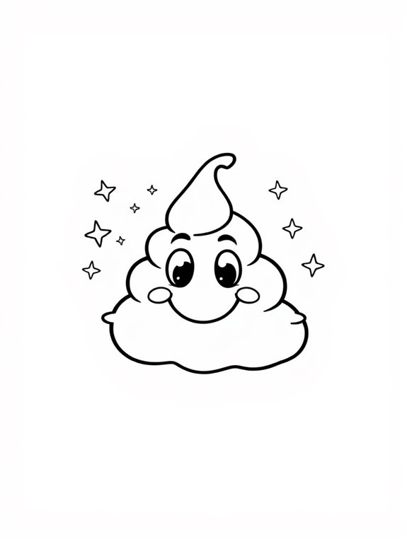 poop line art coloring page