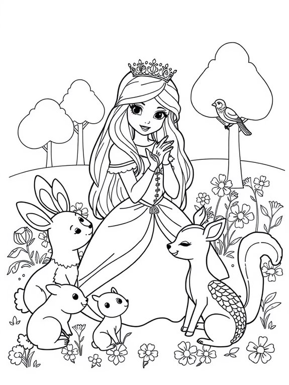 princess and animal friends