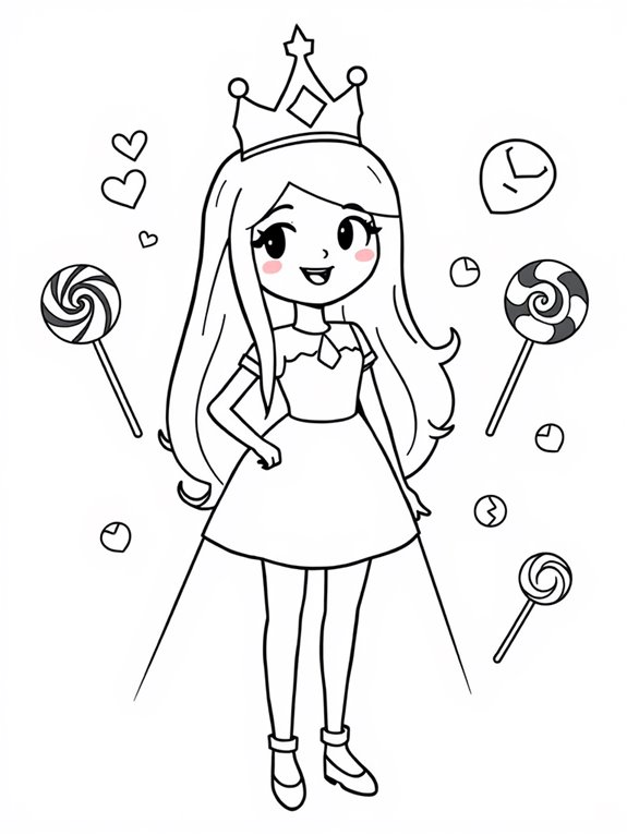 princess bubblegum coloring page
