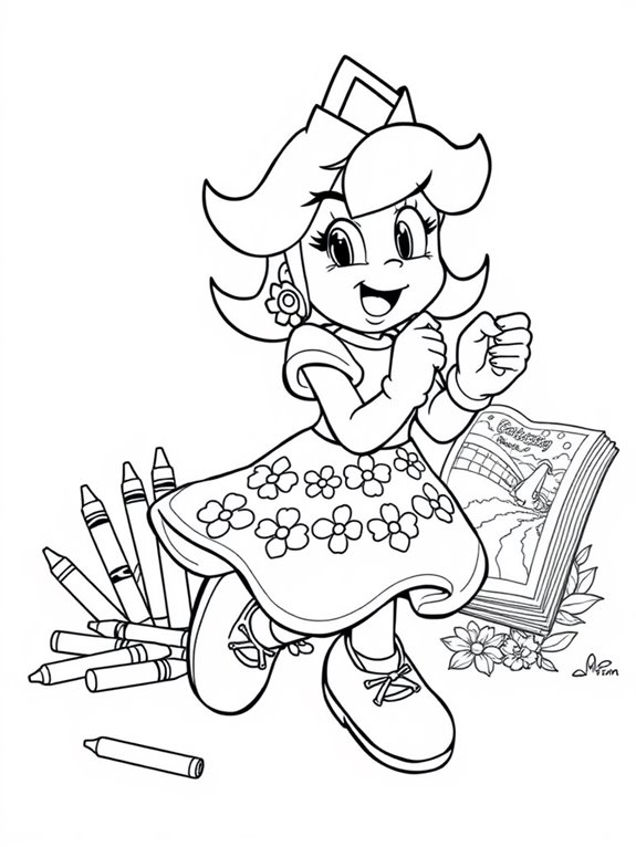 princess daisy coloring activity