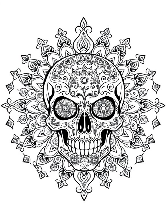 psychedelic skull mandala design