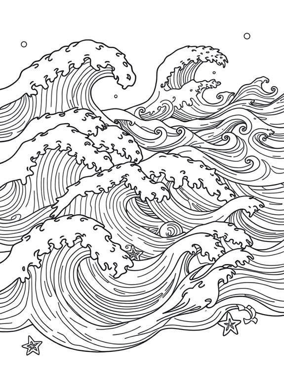 relaxing ocean waves coloring