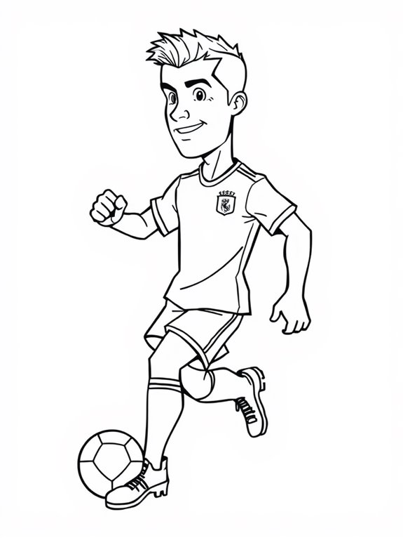 ronaldo cartoon coloring page