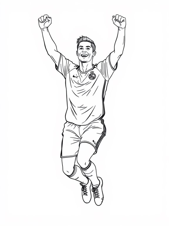 ronaldo goal celebration coloring page