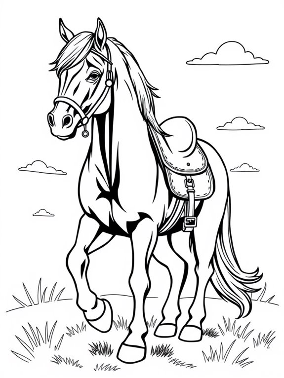 saddle horse coloring activity