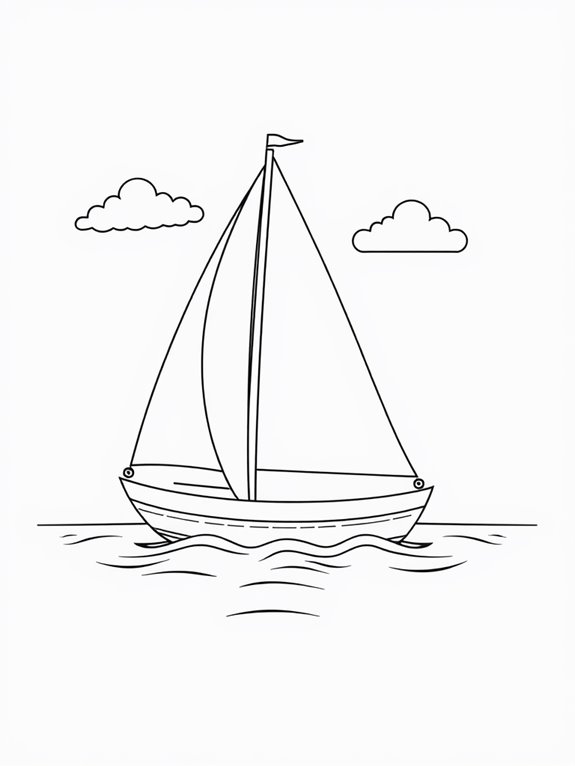 sailboat coloring activity page