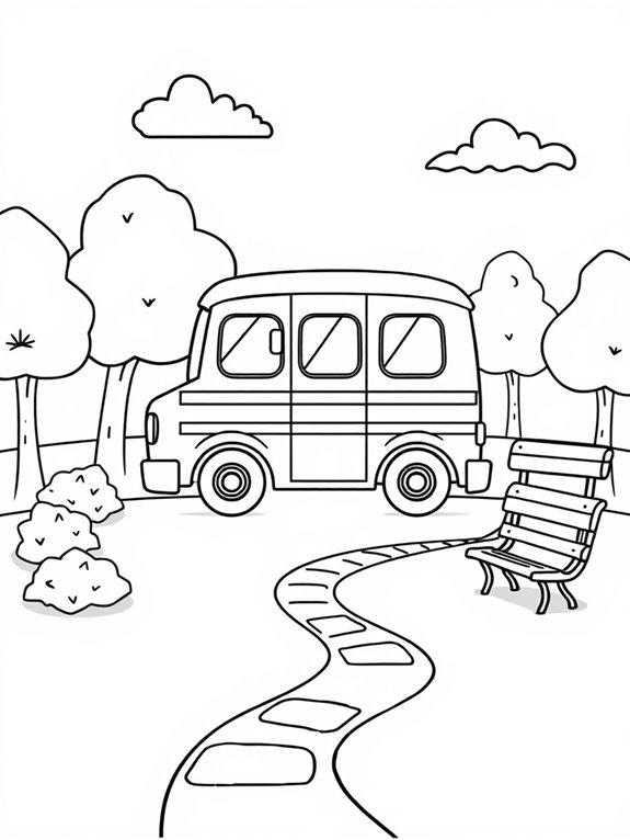 school bus coloring page