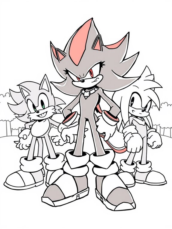 shadow and friends coloring