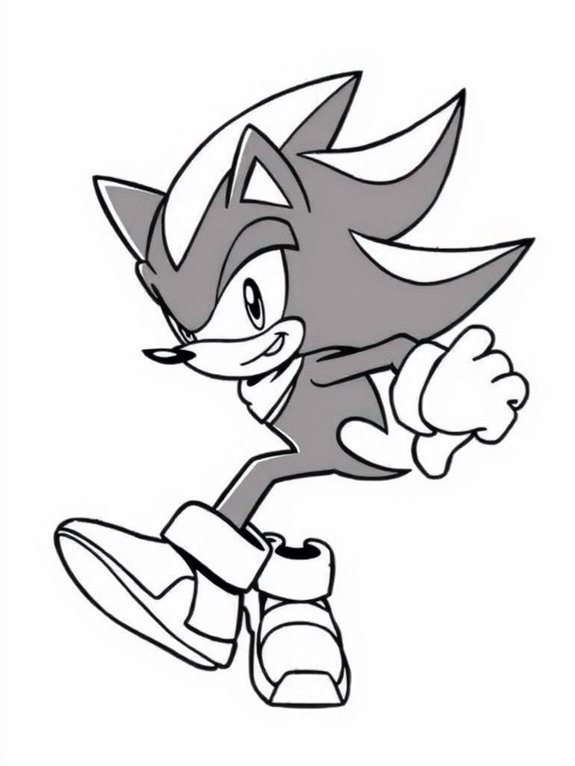 shadow the hedgehog coloring page