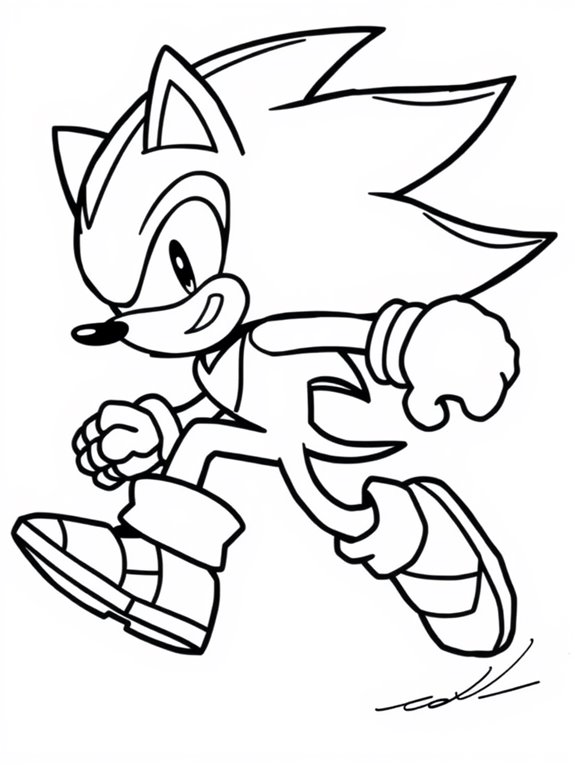 shadow the hedgehog coloring page