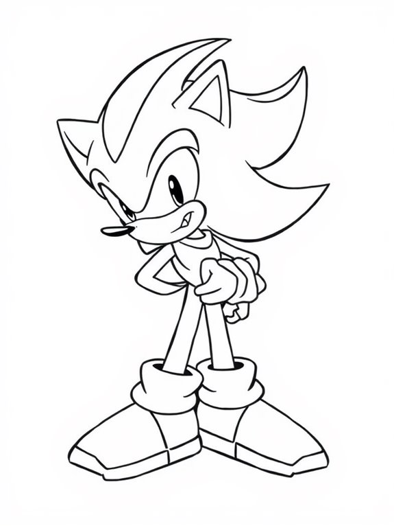 shadow the hedgehog coloring page