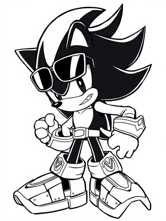 shadow the hedgehog coloring page