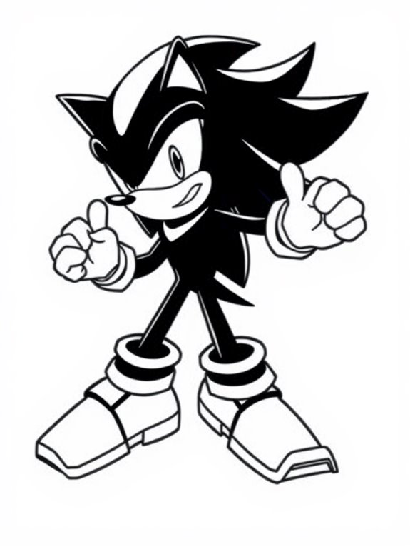shadow the hedgehog coloring page