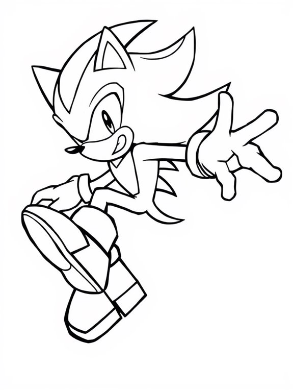 shadow the hedgehog coloring page