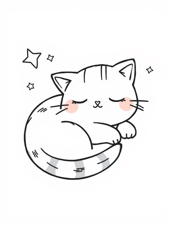 sleeping cute cat illustration