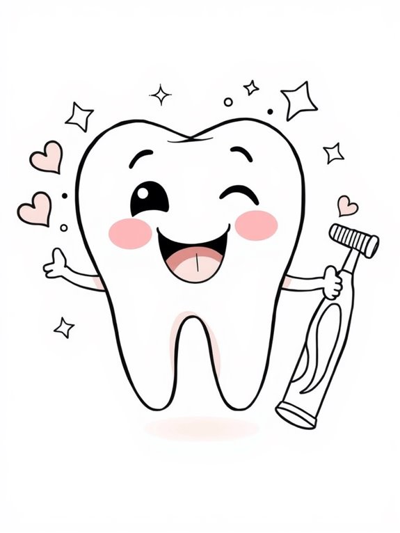 smiling tooth coloring activity