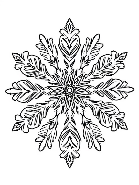 snowflake art coloring activity
