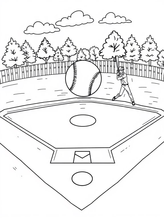 softball field coloring page