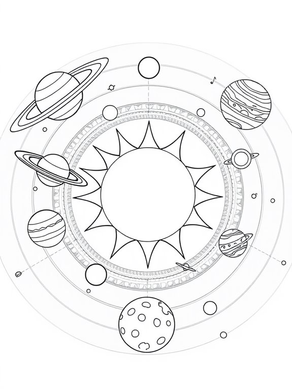 solar system coloring page
