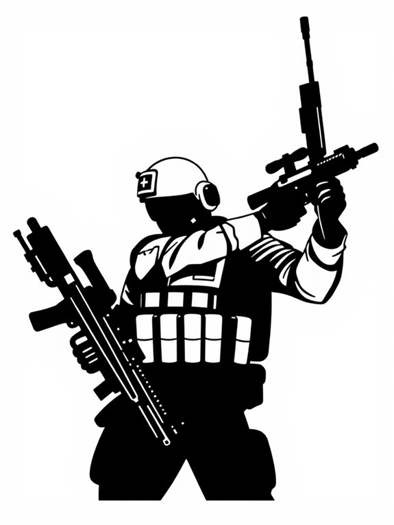 soldier silhouette coloring page