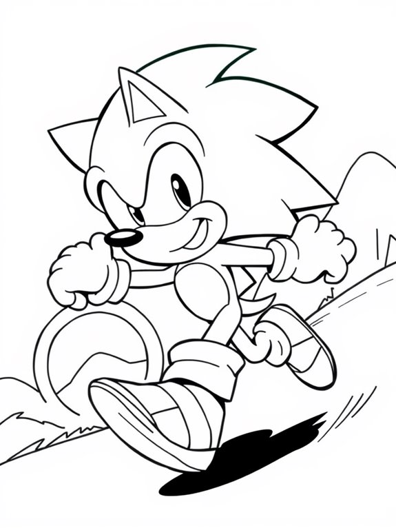 sonic coloring page design