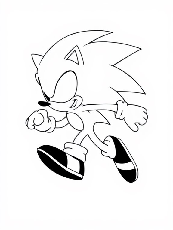 sonic prime silhouette coloring page