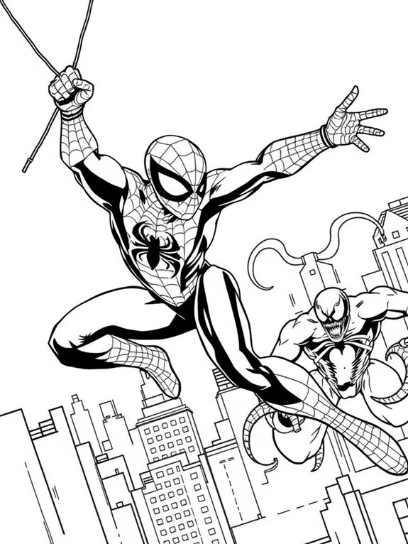 spider man battles colorful villains